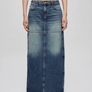 RE/DONE Women’s Mid-Rise Split Skirt – Herbal Tint – Size 25